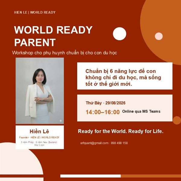 Hội Thảo: Word Ready Parent dành cho phụ huynh có con chuẩn bị du học